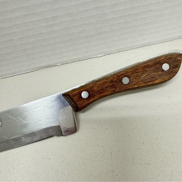 Vintage Emperor Steel Japan Chef Knife Wood Handle Large - Picture 4 of 9